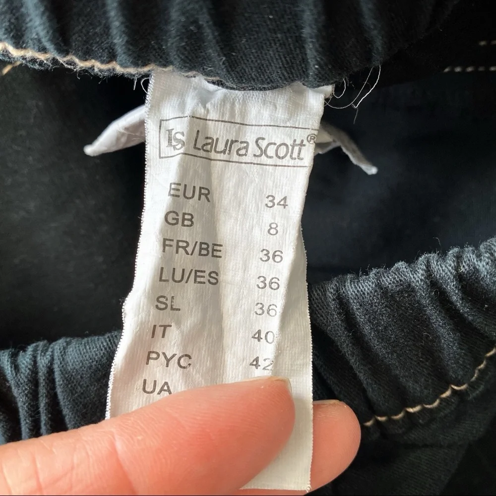 🖤 LAURA SCOTT CASUAL BLACK STITCHED SKINNY PANTS!